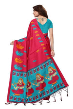 Women's Khadi Kalamkari Printed Saree With Blouse