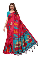 Women's Khadi Kalamkari Printed Saree With Blouse