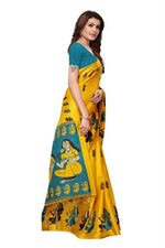 Womens Khadi Kalamkari Printed Saree With Blouse