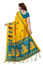 Women's Khadi Kalamkari Printed Saree With Blouse