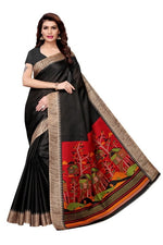 Womens Khadi Kalamkari Printed Saree With Blouse