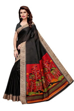 Women's Khadi Kalamkari Printed Saree With Blouse