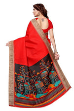 Womens Khadi Kalamkari Printed Saree With Blouse