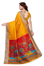 Womens Khadi Kalamkari Printed Saree With Blouse