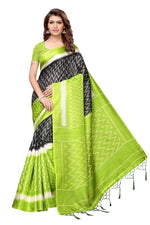 Womens Khadi Kalamkari Printed Saree With Blouse