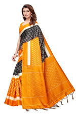Womens Khadi Kalamkari Printed Saree With Blouse