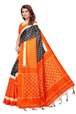 Womens Khadi Kalamkari Printed Saree With Blouse