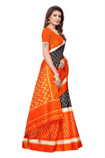 Womens Khadi Kalamkari Printed Saree With Blouse