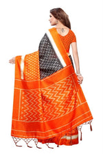 Womens Khadi Kalamkari Printed Saree With Blouse