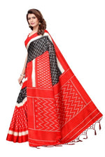 Womens Khadi Kalamkari Printed Saree With Blouse