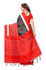 Womens Khadi Kalamkari Printed Saree With Blouse