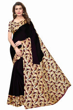 Womens Khadi Kalamkari Printed Saree With Blouse