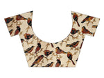 Womens Khadi Kalamkari Printed Saree With Blouse
