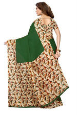 Womens Khadi Kalamkari Printed Saree With Blouse