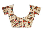 Women's Khadi Kalamkari Printed Saree With Blouse