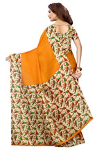 Women's Khadi Kalamkari Printed Saree With Blouse