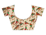 Women's Khadi Kalamkari Printed Saree With Blouse