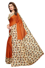 Womens Khadi Kalamkari Printed Saree With Blouse