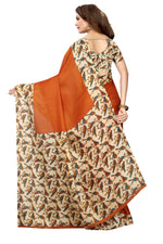 Womens Khadi Kalamkari Printed Saree With Blouse