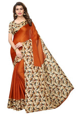 Women's Khadi Kalamkari Printed Saree With Blouse