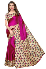 Womens Khadi Kalamkari Printed Saree With Blouse