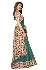 Women's Khadi Kalamkari Printed Saree With Blouse