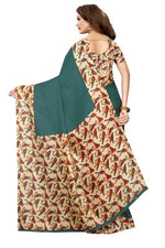 Women's Khadi Kalamkari Printed Saree With Blouse