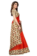 Women's Khadi Kalamkari Printed Saree With Blouse