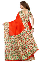 Womens Khadi Kalamkari Printed Saree With Blouse