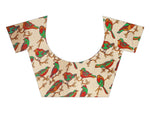 Womens Khadi Kalamkari Printed Saree With Blouse