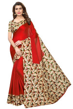 Women's Khadi Kalamkari Printed Saree With Blouse