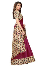 Women's Khadi Kalamkari Printed Saree With Blouse