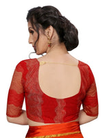 Womens Festive Design Shiffone Silk Printed Saree With Blouse