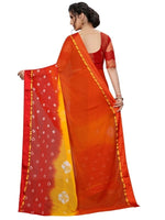 Womens Festive Design Shiffone Silk Printed Saree With Blouse