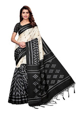 Women's Khadi Kalamkari Printed Saree With Blouse