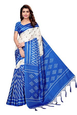 Womens Khadi Kalamkari Printed Saree With Blouse