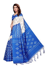 Womens Khadi Kalamkari Printed Saree With Blouse