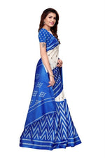 Womens Khadi Kalamkari Printed Saree With Blouse