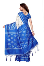 Womens Khadi Kalamkari Printed Saree With Blouse