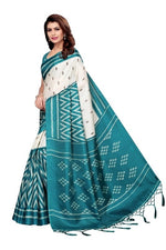 Womens Khadi Kalamkari Printed Saree With Blouse