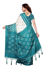 Womens Khadi Kalamkari Printed Saree With Blouse