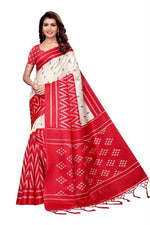 Womens Khadi Kalamkari Printed Saree With Blouse