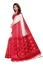 Womens Khadi Kalamkari Printed Saree With Blouse