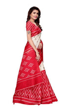 Womens Khadi Kalamkari Printed Saree With Blouse