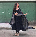Women Blue Color Semi Stitched Salwar Suit