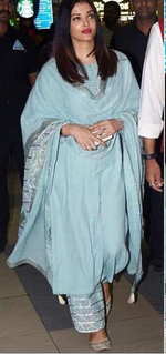 Women Light Teal Color Semi Stitched Exclusive Plazo set