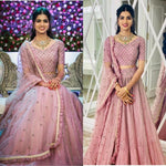 presenting New Designer Pink Lahenga Choli