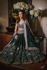 presenting New Designer Green Lahenga Choli