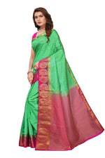 Women's Tusser Silk Kanjivaram Saree With Blouse