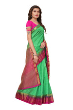Women's Tusser Silk Kanjivaram Saree With Blouse